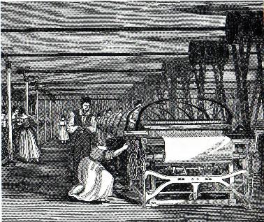 Woman in a factory circa 1870.