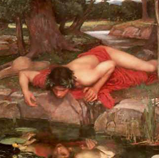 The Greek hero Narcissus became obsessed with his own reflection